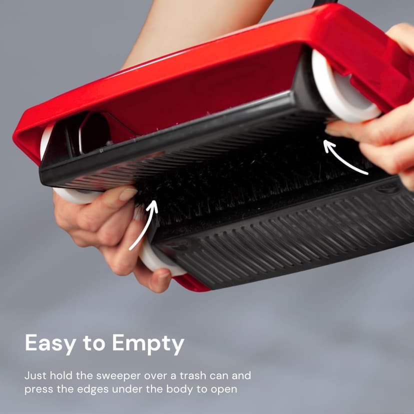 Ewbank Speedsweep Carpet Sweeper - Compact, Lightweight, Non-Electric Floor Cleaner - 46" Height, 12 oz, Red