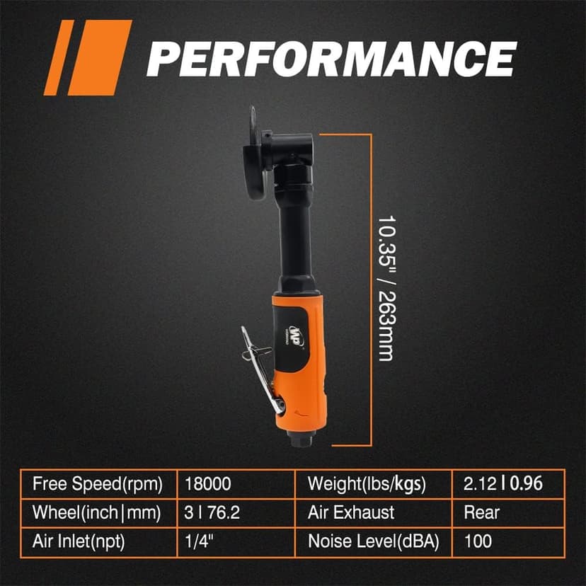 Air Cut off Tool, WP WORKPAD 3 inch Cut Off Tool with 5Pcs Die Grinder Cut Off Wheels,18000RPM, Pneumatic Cutting Machine Metal Sheet Cutter Tool Kit