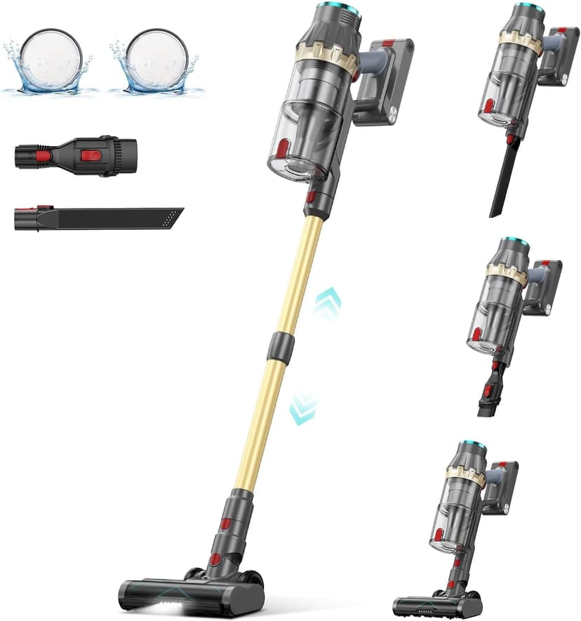 Cordless Vacuum Cleaner, 550W/48Kpa Self-Standing Vacuum Cleaners for Home, up to 70 mins Run Time, Powerful Suction with Touch Screen, Stick Vauum Cleaner for Pet Hair,Carpet,Hardwood Floor