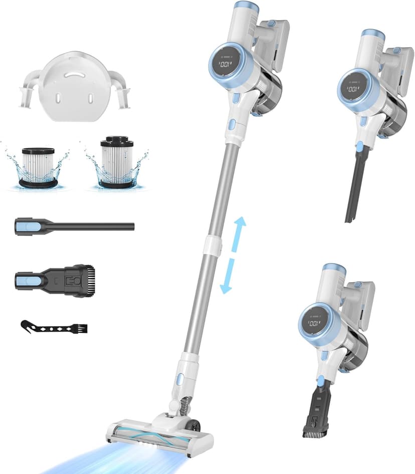 Cordless Vacuum Cleaner, 35Kpa Cordless Vacuums for Home, 500W Stick Vacuum Cleaners with Long Runtime, Lightweight, Powerful, Large Dust Cup Vacuum Cleaner for Pet Hair Hard Floor