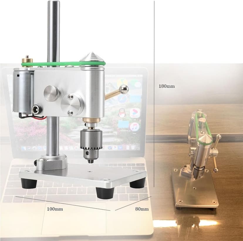 Mini Drill Press, Precision Variable Speed Benchtop Drill Press, Electric Portable Bench Drilling Machine JT0 Chuck CNC 360° Rotating for Metal Wooden DIY Jewelry Making Crafts Tool