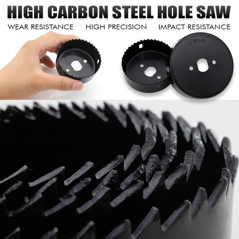 Hole Saw Set, 22PCS Hole Saw Kit with 3/4" to 5" (19mm-127mm) 13Pcs Saw Blades, Mandrels, Installation Plate, Drill Bits, Hex Key with Storage Box, Ideal for Soft Wood, Plywood, Drywall, PVC