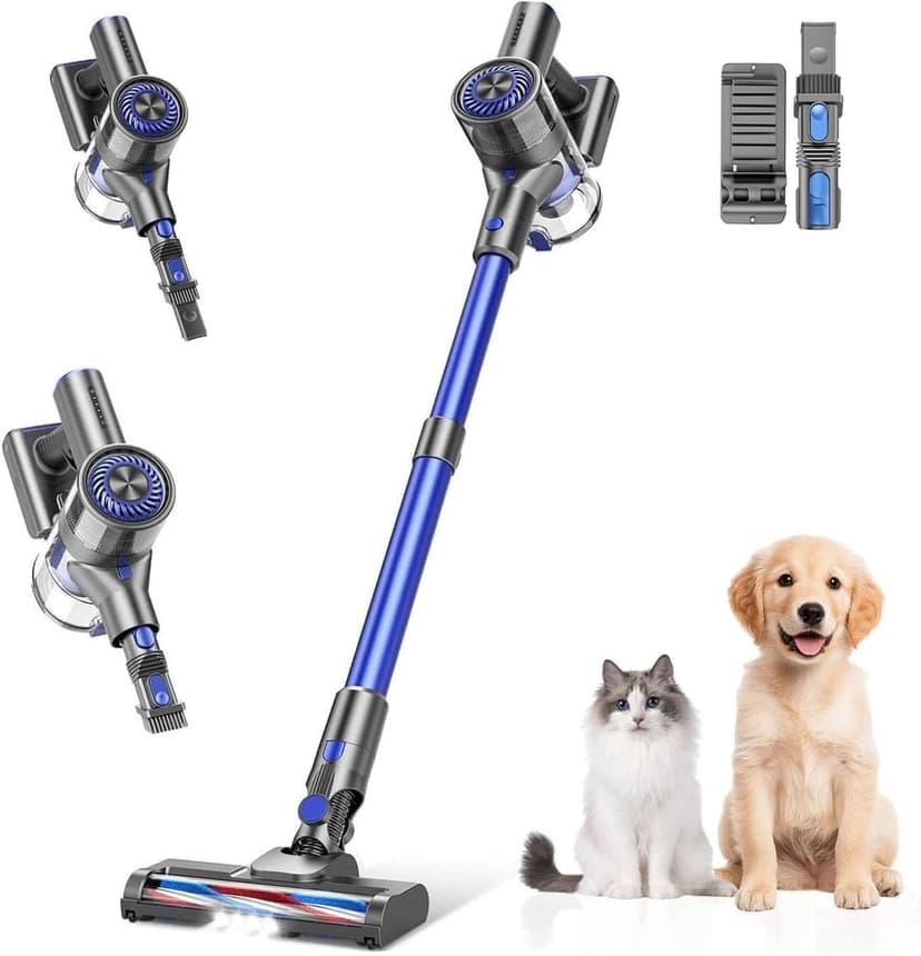 Cordless Vacuum Cleaner,Vacuum Cleaners for Home with Super Suction,Lightweight Stick Vacuum with 35 Mins Runtime,Rechargeable Cordless Vacuum for Carpet, Tile, Pet Hair, Hardwood Floors(Deep Blue)