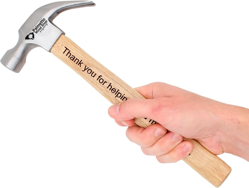 Palmetto Wood Shop Hammer - Laser Engraved Father's Day Gifts, Wood Hammer for Construction, Demolition, DIY Projects, Housework, Carpentry, Metalworking, Framing - Full-Size, 12.5-inch Claw Hammer