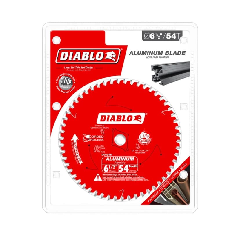 Diablo Track Circular Saw Blade for Laminate - Ideal for Finish Carpenters, Installers and Remodelers - 6-1/2" Diameter, 52-Teeth, 8,800 Max RPM - D0652TSL