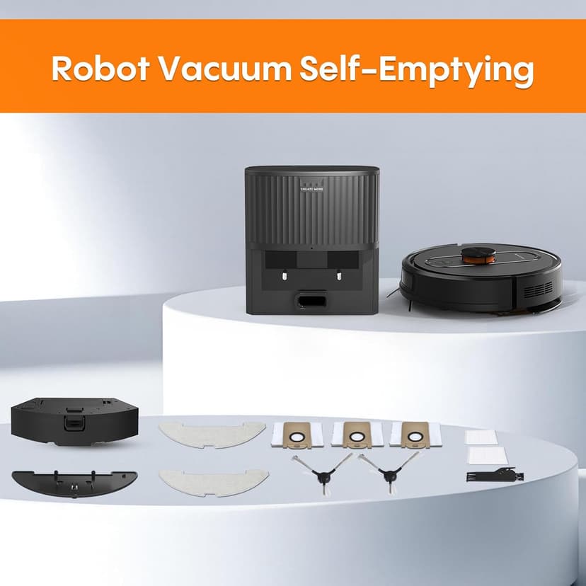Robot Vacuum and Mop Self-Emptying, 5000Pa Robotic Vacuums, 60 Days Hands-Free, 3-in-1 LiDAR Robot Vacuum Cleaner,No-Go Zones,Perfect for Carpets, Hard Floors, and Pet Hair