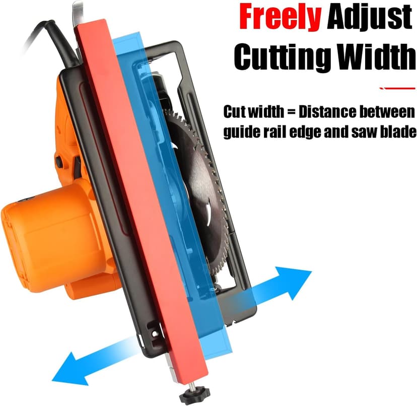 TOOLCOOL Circular Saw Guide Attachment Aluminum Alloy Adjustable Cutting Guide Rail For Circular Saw Trimming Narrow Strips