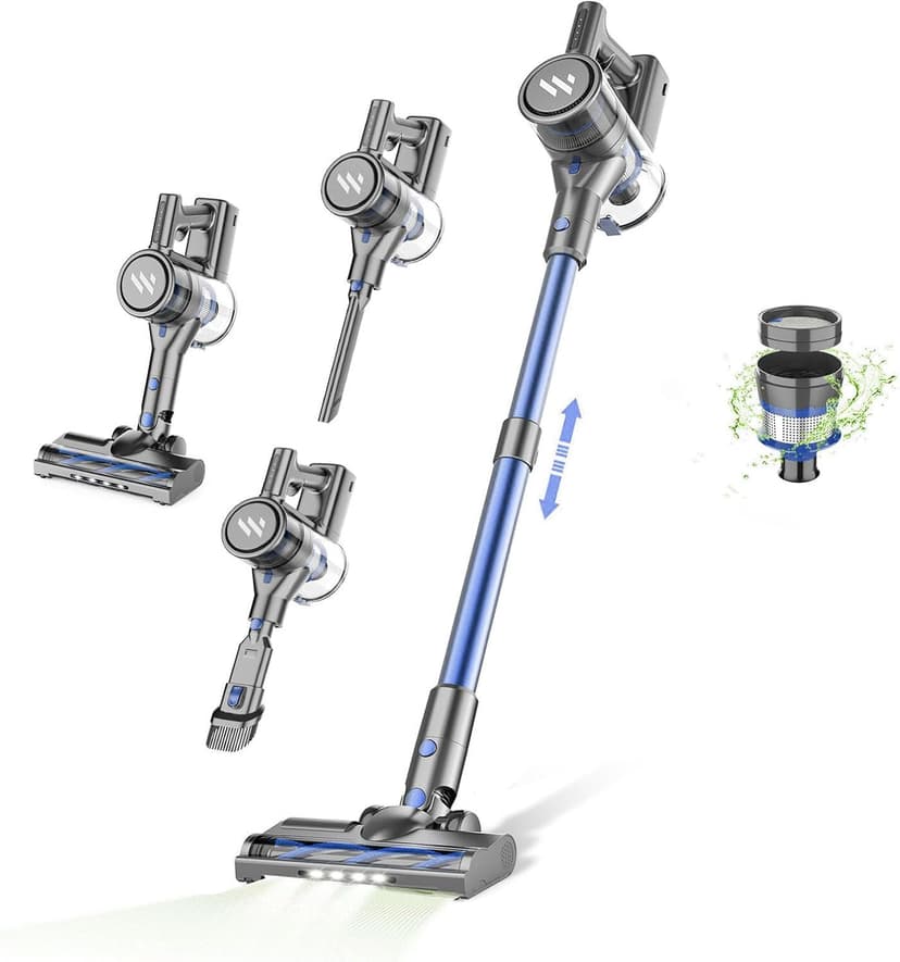 Lightweight Vacuum Cleaners for Home,Cordless Vacuum Cleaner with Super Suction,80000 RPM High-Speed Brushless Motor,Up to 35 Mins Runtime,Stick Vacuum Cordless Rechargeable for Hardwood Floor(Black)
