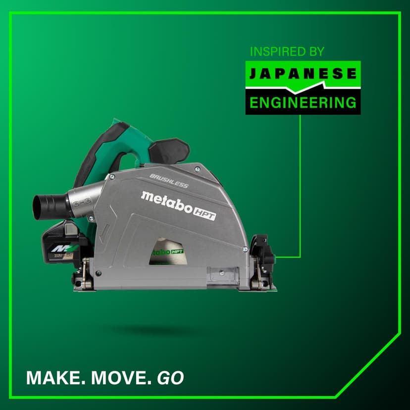 Metabo HPT 36V MultiVolt 6-1/2" Cordless Track Saw Kit, Adjustable Bevel -1 to 46°, Over 2-1/2" Cutting Depth, Lightweight Design, Includes 4.0Ah Metabo Battery and Rapid Charger, C3606DPA