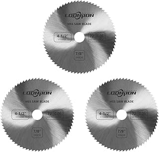 LOONPON 4.5inch HSS Saw Blade 3Pcs,72T Cutting Disc with 7/8 Inch Arbor for Wood Plastic PVC Soft-Metals Cutting