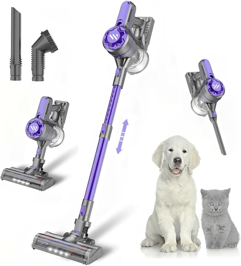 Cordless Vacuum Cleaners for Home with Powerful Suction,Stick Vacuum Cordless Rechargeable,Up to 35 Mins Runtime,Lightweight Hardwood Floor Vacuum for Pet Hair,Carpet(Dark Purple)