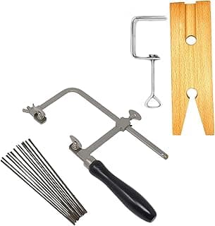3 in 1 Professional Jeweler's Saw Set Saw Frame 144 Blades Wooden Pin Clamp Wood Metal
