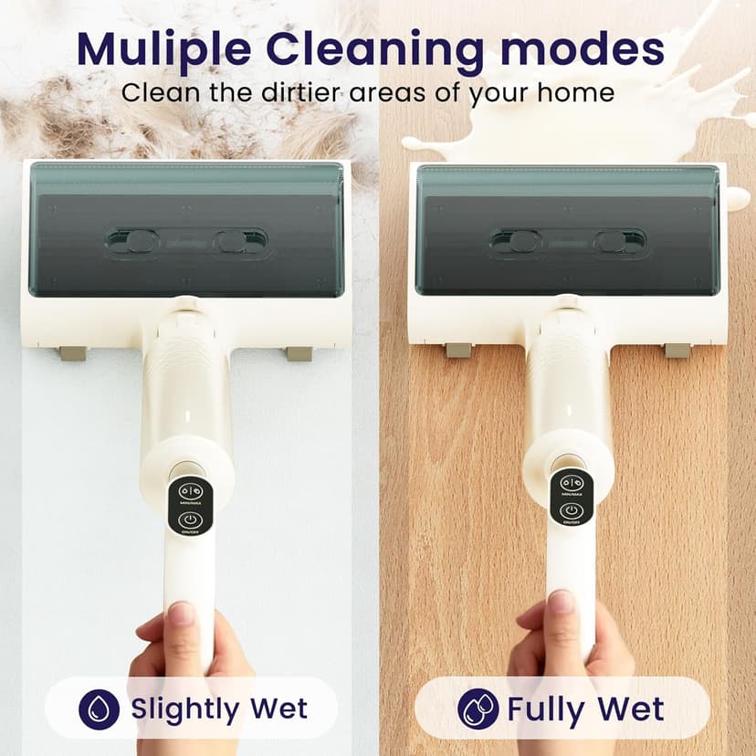 Lefant LS100 Cordless Wet Dry Vacuum Mop - 2-in-1 Self-Cleaning, Lightweight Stick Vacuum with 60 Min Runtime,Powerful Suction for Carpet,Tile,Pet Hair, Hardwood Floors,Ivory White