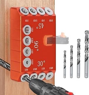 Steel DN Mate Aluminum Drill Guide, 30 45 90 Degree Angle 4 Sizes for Cable Railing Lag Screw Wood Post, Drill Hole Guide Jig for Angled/Straight Holes for Deck Cable Stair Handrail DG12