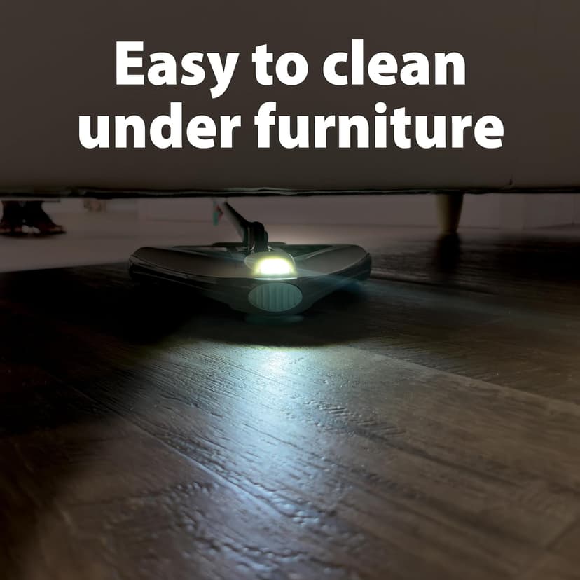 Zippi Sweeper Pro - 2025 New and Improved Lightweight Sweeper, Perfect for Short Carpet Hardwood and Tile, Triangular Design Allows for Sweeping in Corners, LED Light, 1 Hr Cleaning Time