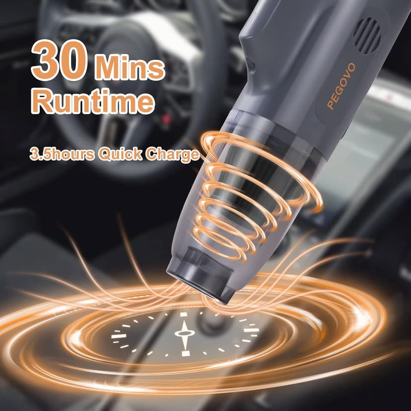 Handheld Vacuum Cordless Car Vacuum Portable, Cordless Handheld Vacuum Cleaner with Fast Charging Long Runtime Attachments Washable Filter,10KPA High Power Hand Vacuum for Car Home Office, Pet Hair