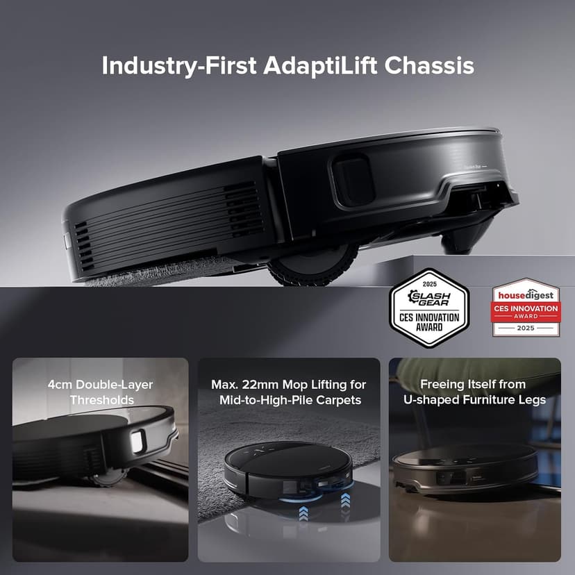 roborock Saros 10R Robot Vacuum and Mop, Powerful Suction, Zero-Tangling, 3.14’’ Ultra Slim, FlexiArm Riser Technology for Carpet & Floor, Corner & Edge Cleaning, Self-Emptying, Hot Air Drying, Black