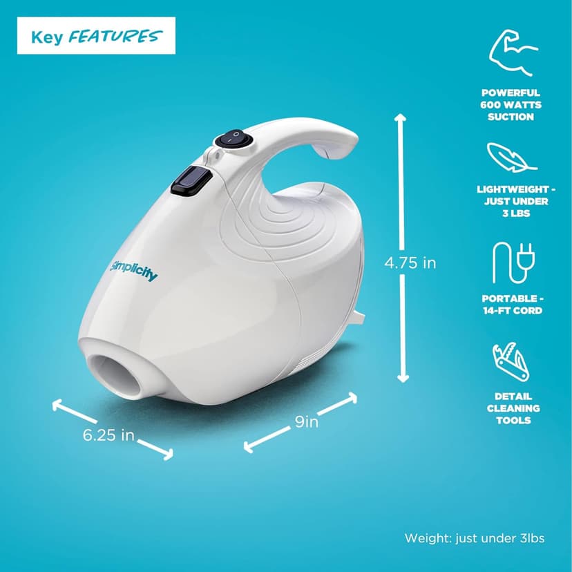 Simplicity Vacuums Ultimate Clean Bundle – Freedom Cordless Upright with HEPA Media Bag Set + Flash Mini Handheld – Lightweight Vacuum Cleaner for Carpet, Hard Floor, and Bare Floor