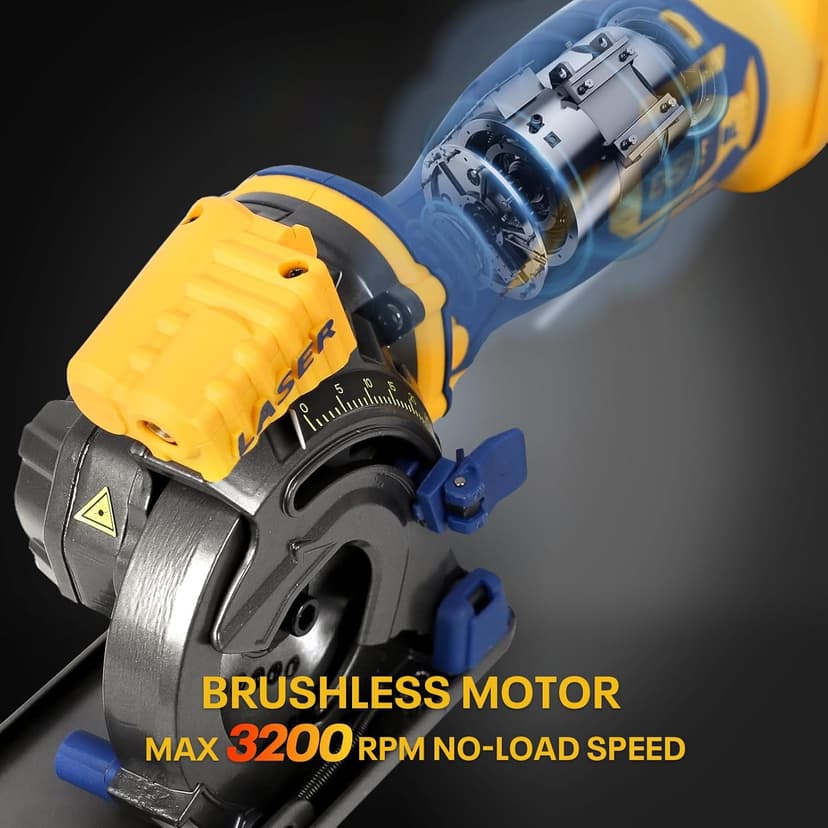 Mini Circular Saw Compatible with DeWalt 20V Max Battery,3-1/2" Brushless Cordless Round Saw Kit w/4Ah Battery & 1.5A Charger,Laser Guide,3200 RPM,Ideal for Wood,PVC,Metal