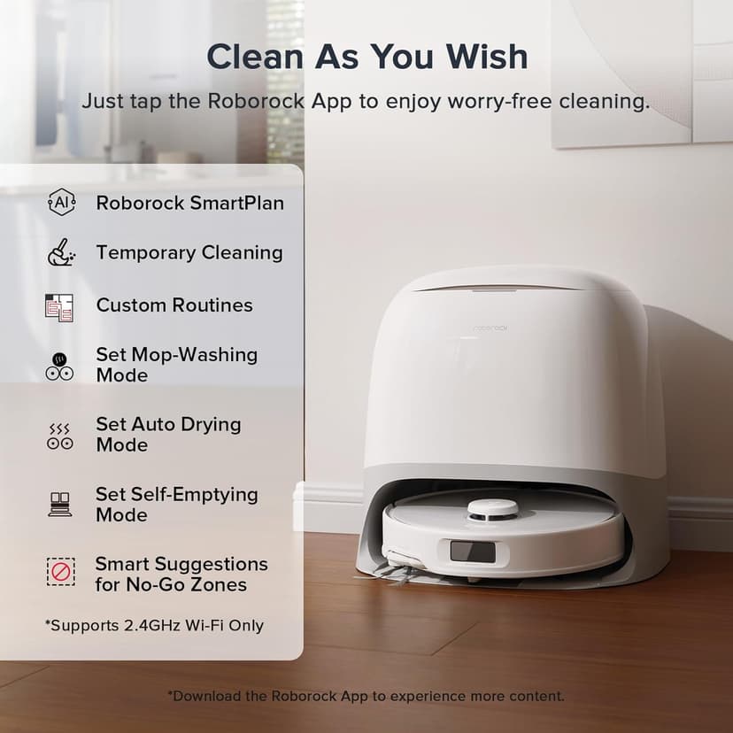 roborock Qrevo Curv S5X Robot Vacuum and Mop, 17000Pa Suction, Zero-Tangling Design, FlexiArm Side Brush & Mop, Smart Obstacle Avoidance, Self-Washing & Drying, Self-Emptying, Perfect for Carpet