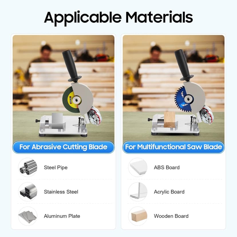 Mini Chop Saw, 96W Portable Adjustable Angle and Height Metal Chop Saw with Abrasive Cutting and Multifunctional Mode, for Soft Metal, Stainless Steel Sheet, Iron Sheet, Wood