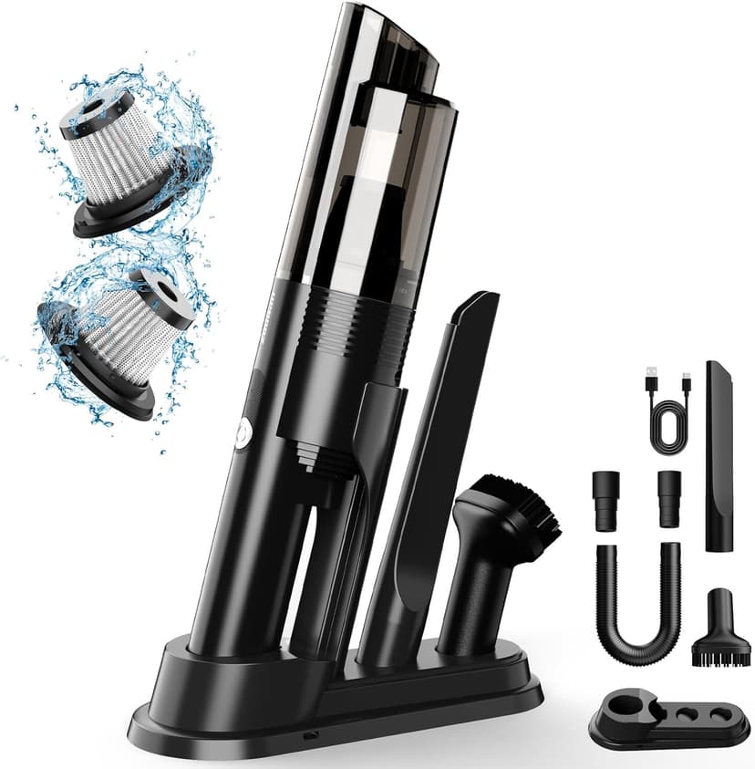 Handheld Vacuum Cordless, Portable Car Vacuum with 2-Speed, 10KPA Powerful Suction Vacuum Cleaner with Charging Dock, Lightweight 4-in-1 Mini Hand Held Vacuum for Car Home Pet Office and Pet Hair 115B