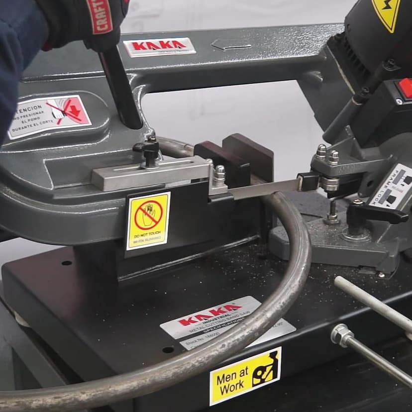 ​KAKA Industrial Benchtop Metal Cutting Band Saw 1000W, 40-88MPM Blade Speed, 0°-45° Adjustable Table, 3.3"x4.1" Cutting Capacity BS-85 for Metal/Wood/Plastic -110V
