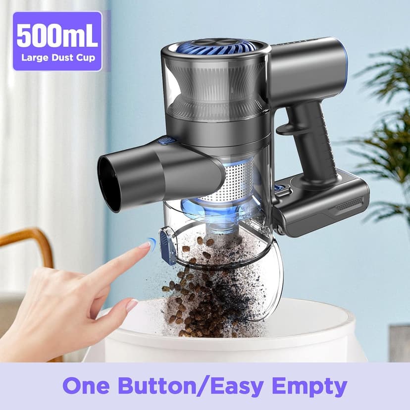 Vacuum Cleaners for Home, Cordless Vacuum Cleaner Powerful Suction with 80000 RPM, Up to 40mins Runtime, Rechargeable, Wall-Mounted, Tangle-Resistant Stick Vacuum for Carpet, Hard Floors