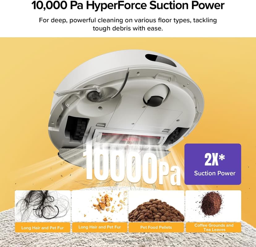 roborock Q7 M5+ Robot Vacuum and Mop, Upgraded from Q5 Max+, 7 Weeks Self-Emptying, 10000Pa Suction, Dual Anti-Tangle System, for Pet Hair & Carpet, PreciSense LiDAR Navigation, App Control, White