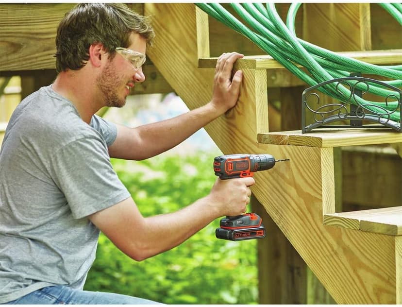 BLACK+DECKER 20V MAX Cordless Drill/Driver Kit with ‎Battery, Charger, and Double Ended Bit (BDCDD120C)