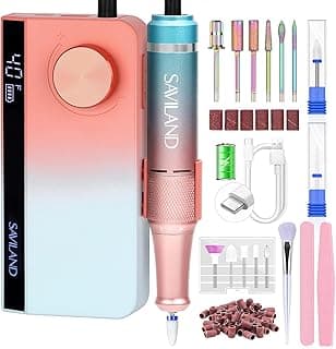 SAVILAND Electric Nail Drill Professional: 40000RPM Upgrad Nail Drill Kit 2025 Beautiful Gradient Sunset Color Scheme Nail D rill Machine Portable Nail File & Buffers Salon Use Manicure Pedicure