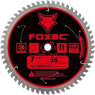 FOXBC 7-1/4 inch Aluminum Cutting Saw Blade 56T, Cutting for Non-Ferrous Metal & Plastic with 5/8-Inch Arbor