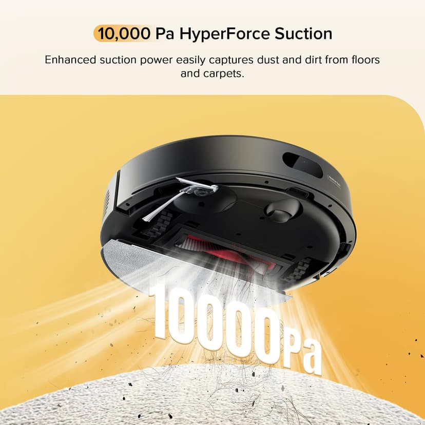 roborock Q7 M5 Robot Vacuum and Mop Combo, 10,000Pa HyperForce Suction, Robotic Vacuum Cleaner, Dual Anti-Tangle System, APP-Controlled Mopping, LiDAR Navigation, for Pet Hair and Carpet, Black