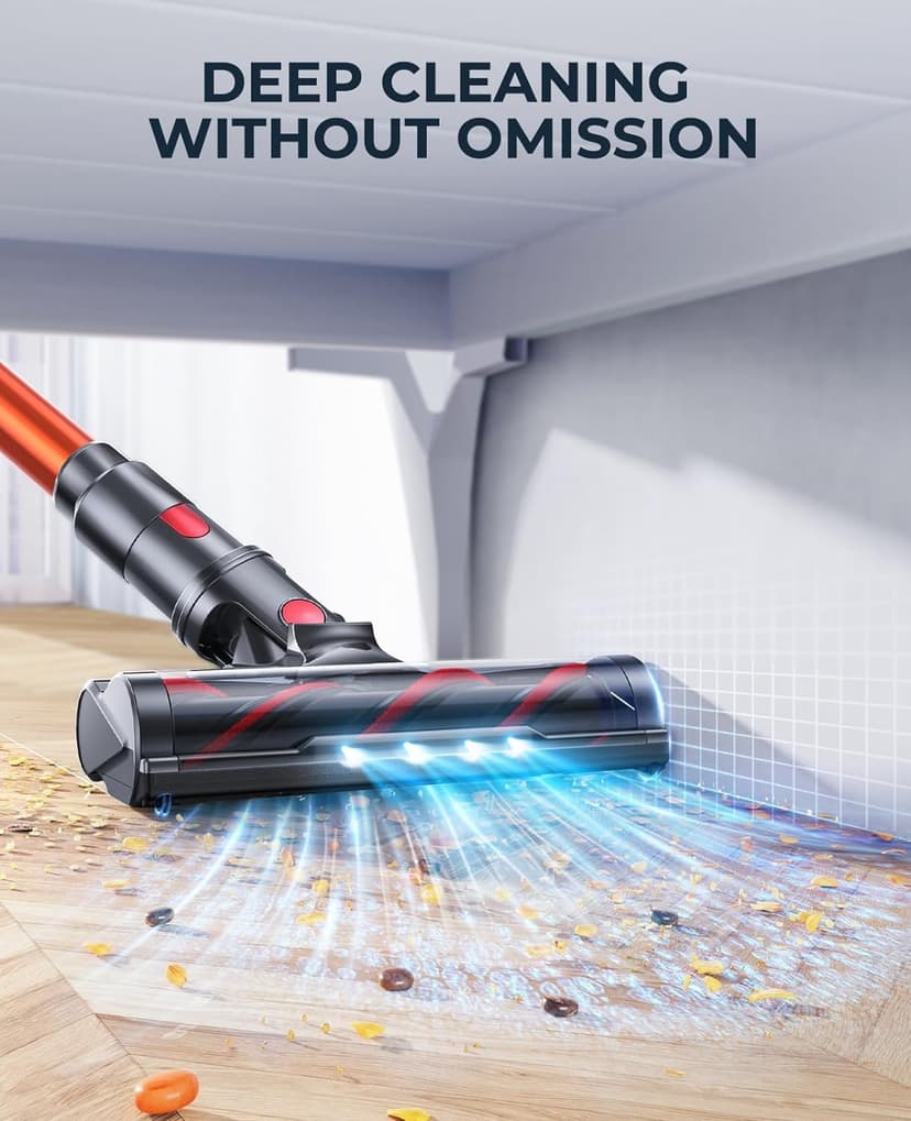 LaresarSSR Cordless Vacuum Cleaner, 450W/38000pa Stick Vacuum Cleaner with Touch Screen, Max 55 Mins Runtime, Handheld Vacuum Cleaner for Home
