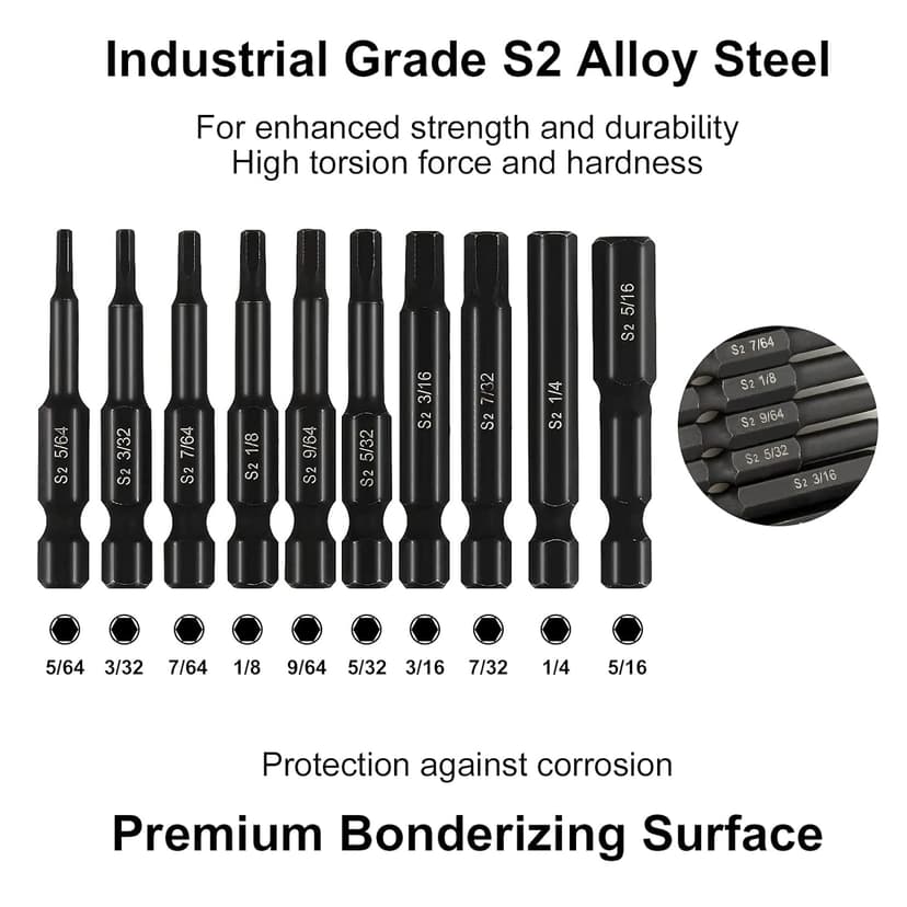 COMOWARE Impact Drill Bit Set - 21 Pcs Hex Titanium HSS Quick Change Impact Driver Bit Set for Wood, Plastic, Aluminum Alloy, Metal, 1/16"-1/2"