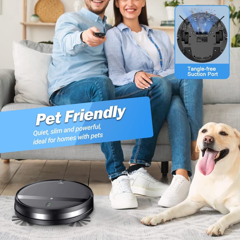 Robot Vacuum and Mop Combo, Tangle-Free Powerful Suction, Robotic Vacuum Cleaner - Alexa & App Scheduling, Long Runtime, Automatic Robot Vacuum Cleaners for Home