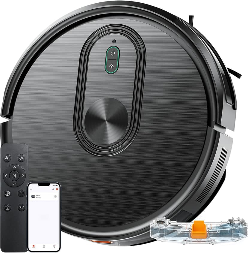 Robot Vacuum and Mop Combo, 2 in 1 Mopping Robotic Vacuum with Schedule, App/Bluetooth/Voice, Max Suction 3200Pa, Self-Charging Robot Vacuum Cleaner, Slim, Ideal for Pet Hair, Hard Floor, Carpet