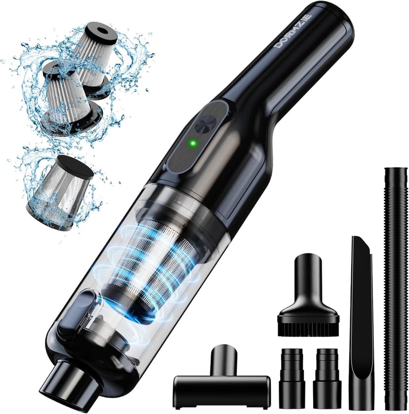 Handheld Vacuum Cordless, Portable Car Vacuum with 16000Pa Powerful Suction, Ultra-Lightweight 1.3lbs, Brushless Motor, Multiple Accessories for Home Office Car Pets Cleaning