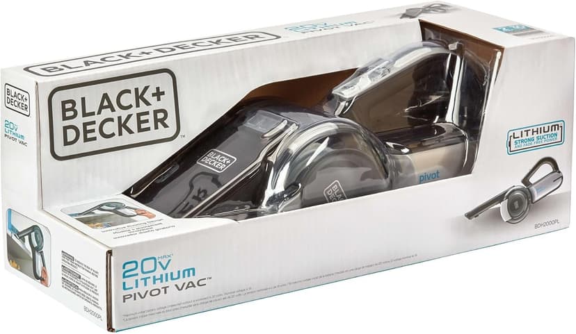 BLACK+DECKER dustbuster PIVOT VAC Cordless Handheld Vacuum, Home and Car Vacuum with Crevice Tool and Pivot Nozzle (BDH2000PL)