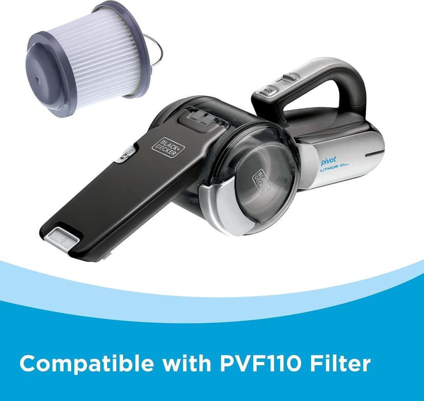 BLACK+DECKER dustbuster PIVOT VAC Cordless Handheld Vacuum, Home and Car Vacuum with Crevice Tool and Pivot Nozzle (BDH2000PL)