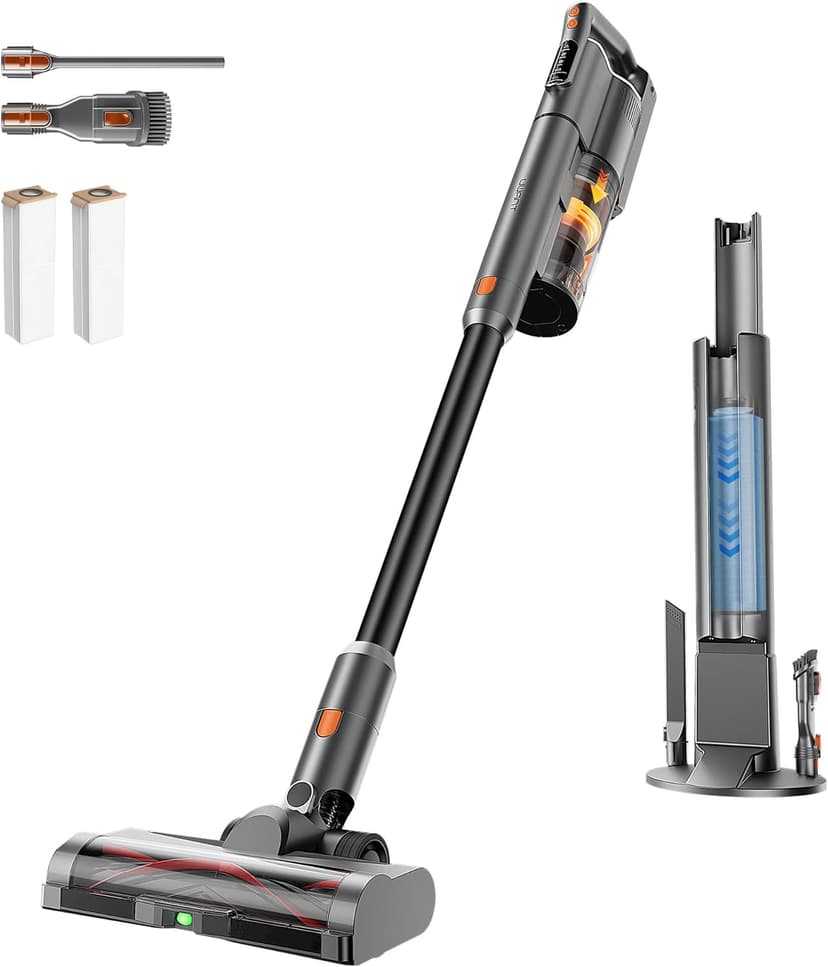 uwant V500 Cordless Vacuum Cleaner with Auto Empty&Auto Dust Scrap System, 7-Layer HEPA Filtration, Anti-Tangle Brush, Stick Vacuum for Pet Hair, Hard Floors, Carpet