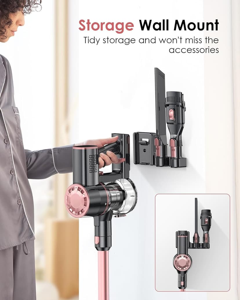 V8PRO Cordless Vacuum Cleaner for Home - 25Kpa Stick Vacuum with Self Standing Design, Max 35Min Runtime, 6 in 1 Lightweight Vacuum for Hardwood Floors and Carpet Pet Hair (Champagne)