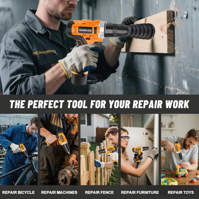 12V Cordless Electric Drill Driver Set, Powerful Lightweight Portable Rechargeable Screwdriver 65pcs Accessories,2-Speed, 24+1 Position for Wood/Wall Drilling & Screw Driving, Home DIY Tool woman man