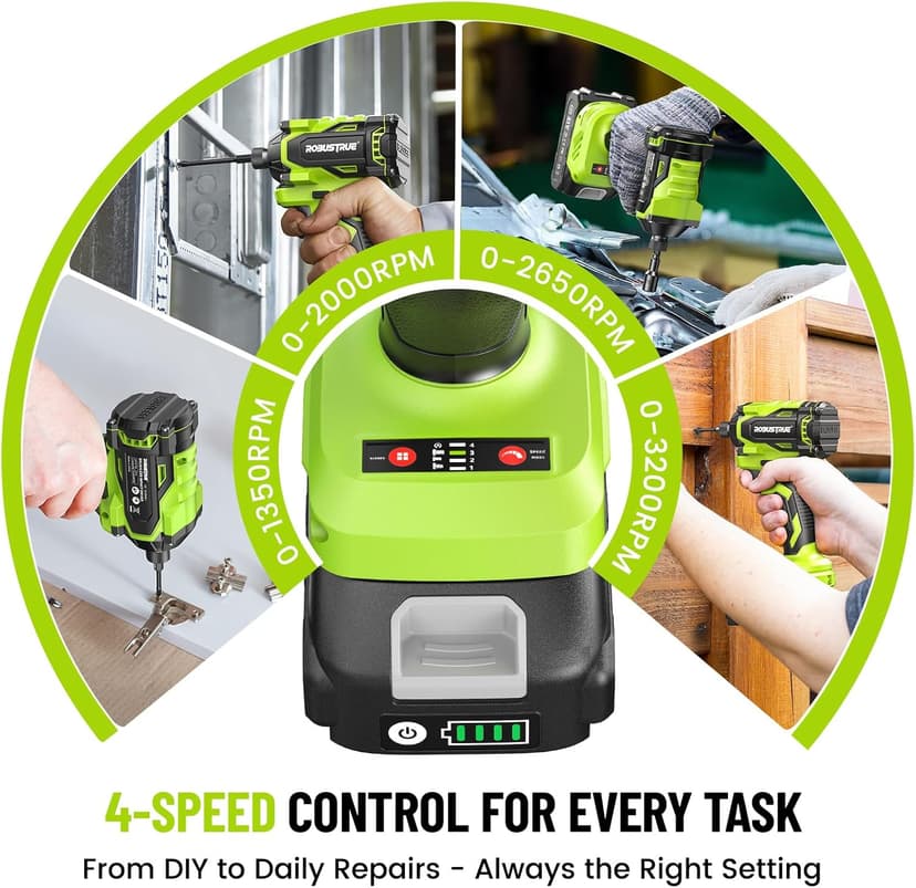 Impact Driver: 21V 1/4" Hex Cordless Impact Driver, 230N.m (2,035in-lbs) Brushless Impact Driver Drill Set, 20Psc Screwdriver Bits, 2.0 Ah Battery, Variable Speed for DIY and Automotive