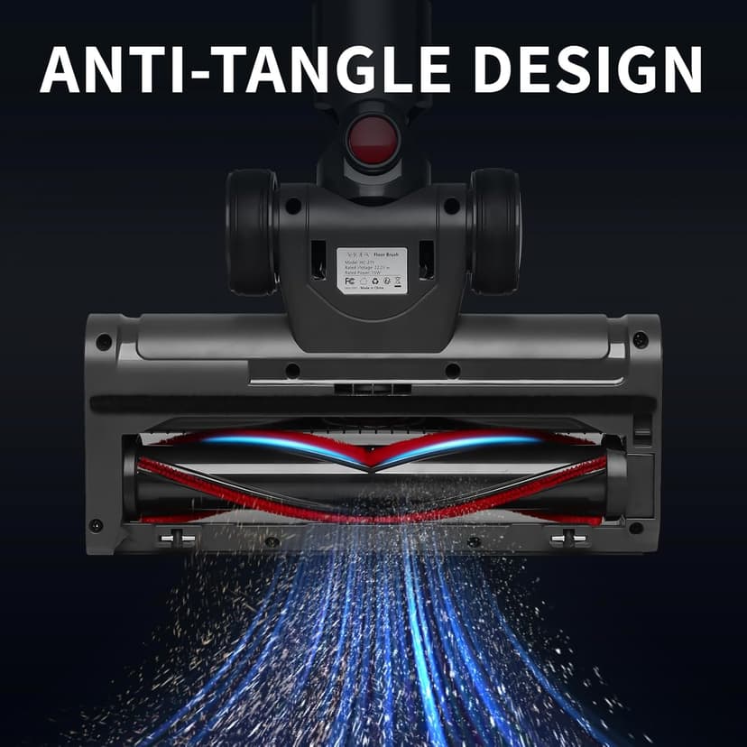 Vacuum Cleaners for Home, Lightweight Cordless Vacuum Cleaner for Hard Carpet, Hard Floor, Pet Hair, 30Kpa Vacuum Cleaner with HEPA Filter, Side Light, Max 55 Mins, Full Touch Screen