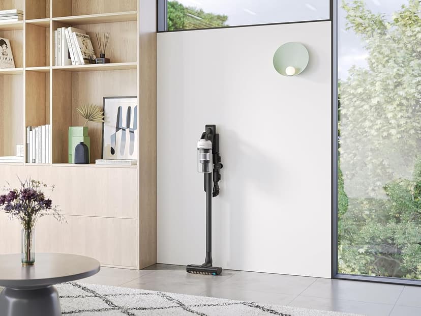 SAMSUNG Jet 85 Cordless Stick Vacuum, Lightweight w/Jet Dual Brush, Anti-Tangle Pet Tool, Removable Battery, Powerful Cleaning for Hardwood Floors, Carpets, Area Rugs, VS20C8522TW, Misty White