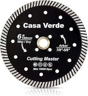 Casaverde 6 Inch Turbo Rim Diamond Blade Dry Cutting for Granite Quartz Quartzite
