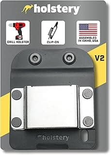 Holstery DriverMaster | Clip-On Tool Belt Drill Holder - Simple Hook Holster for Cordless Drill, Impact, Nailer, Tape Measure, or Any Tools with Hanger Clips