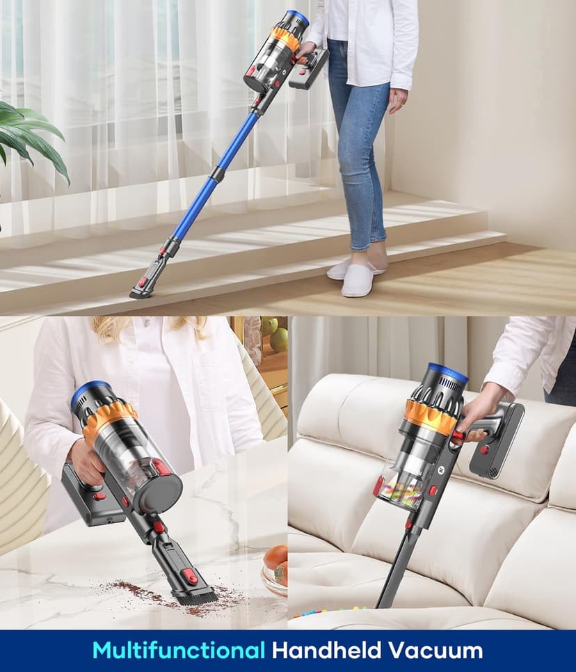 NADALY Cordless Vacuum Cleaner, 550W/45Kpa Vacuum Cleaner for Home, Up to 65Mins Runtime Stick Vacuum, Anti-Tangle & Auto Mode Lightweight Vacuum, Wireless Vacuum for Pet Hair Carpet Hardwood Floor