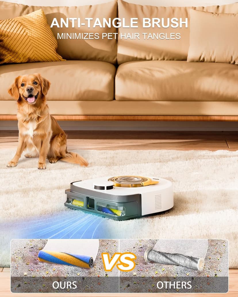 Robot Vacuum Cleaner, 22,000Pa Ultra-Strong Suction - Automatic Robot Vacuum for Pet Hair & Carpets, Tangle-Free Cleaning, Smart Mapping with LiDAR Navigation, App Controlled Vacuum Robot
